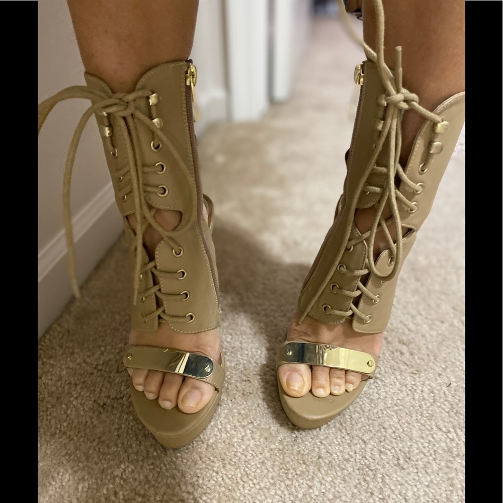 Lace up boot heels